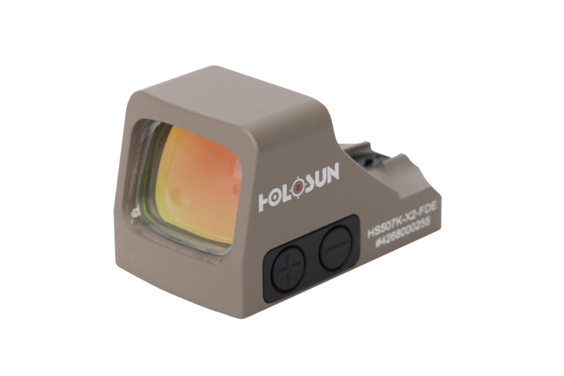 Holosun HS507K-X2 FDE Multi-Reticle Circle Dot Red Dot Sight w/Shake Awake for Subcompact Pistols